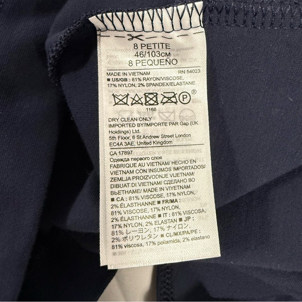 Flutter Sleeve Banana Republic Navy Blue Petite Shift Dress 8P - Picture 10 of 11